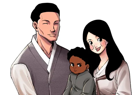 Final shonen-action panel from Our Baby Is Strange, exported from Mangaplay Studio.