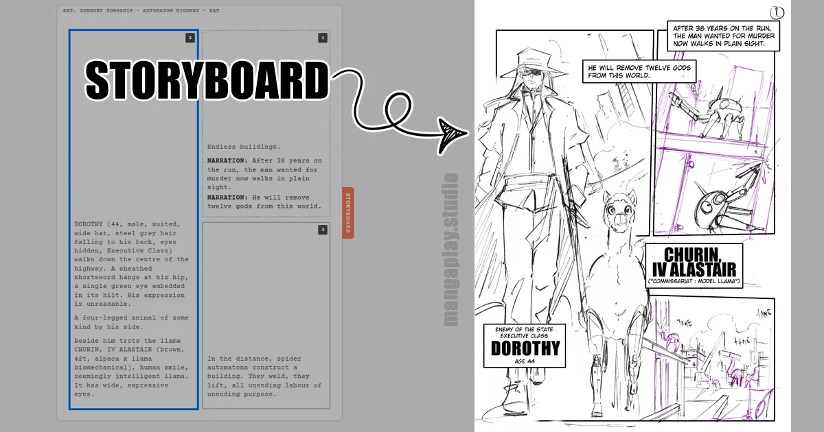MangaPlay Studio storyboard preview